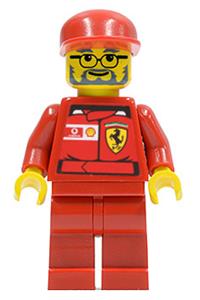 F1 Ferrari Engineer Minifigure - F1 Ferrari Engineer 2 with Vodafone Shell torso stickers - rac032s