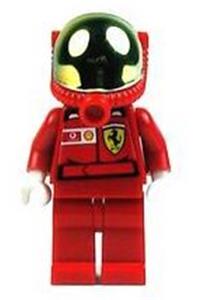 F1 Ferrari Pit Crew Member - F1 Ferrari pit crew member minifigure holding fuel accessory, with torso stickers - rac033s