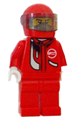 Racer wearing a red balaclava and helmet with a trans-black visor in light bluish gray - rac034