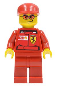 F1 Ferrari Engineer Minifigure - F1 Ferrari engineer minifigure with Shell torso stickers - rac037bs