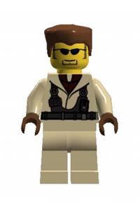 Hot Rod Driver Minifigure - Hot Rod Driver Tan - rac040