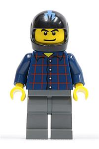 Hot Rod Driver Minifigure - Hot Rod Driver wearing a plaid outfit - rac041
