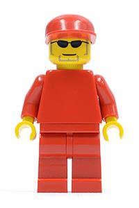 F1 Ferrari Engineer Minifigure - LEGO minifigure without torso sticker, representing an F1 Ferrari engineer - rac045