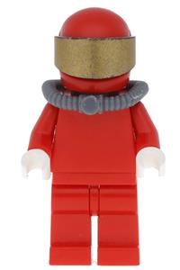 F1 Ferrari Pit Crew Member - Ferrari F1 pit crew minifigure with scuba tank, no torso stickers - rac046