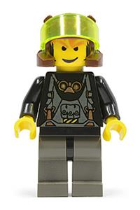 Rock Raider Axel Minifigure - Axel with trans-neon green visor - rck001