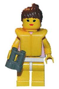 Res-Q Female Lifeguard Minifigure - Female Res-Q minifigure wearing a lifeguard life jacket - rsq002