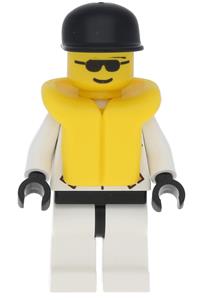 Res-Q Figure Minifigure - Res-Q pilot wearing a black cap and a life jacket - rsq003