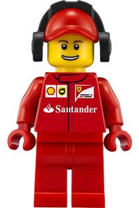 Ferrari Pit Crew Member Minifigure - Ferrari Pit Crew Member 3 with a smile - sc015