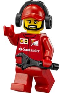 Ferrari Pit Crew Member Minifigure - Ferrari Pit Crew Member 4 with a beard - sc016