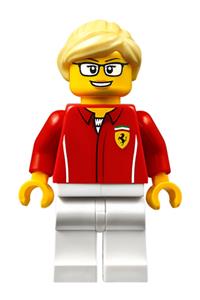 Ferrari Engineer Female Minifigure - Female Ferrari engineer - sc049