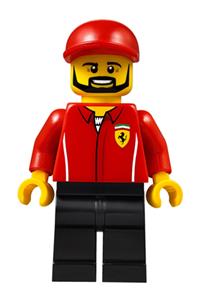 Ferrari Engineer Male Minifigure - Male Ferrari engineer - sc050