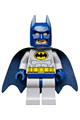 Batman with light bluish gray suit with yellow belt and crest, dark blue mask and cape - sh025a