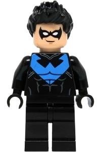 Nightwing Minifigure - Nightwing with white eye holes and blue chest symbol - sh0294