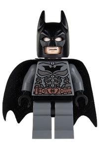 Batman Minifigure - Batman with dark bluish gray suit with copper belt - sh064