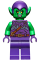 Green Goblin with bright green skin, dark purple outfit, small yellow eyes, and plain legs - sh0813