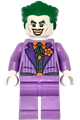 The Joker with green hair swept back wearing a medium lavender suit and dark green vest - sh0903