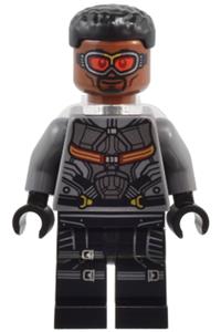 Falcon Minifigure - Falcon - Dark Bluish Gray and Black Suit, Printed Legs - sh0929