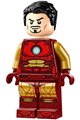 Iron Man with dark red and gold armor, round arc reactor, pearl gold arms, and hair - sh0981