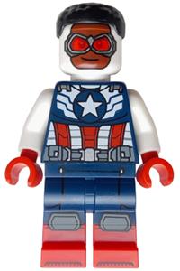 Captain America Sam Wilson - Captain America (Sam Wilson) wearing a dark blue and white suit - sh0999