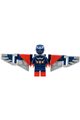 Sam Wilson as Captain America wearing a dark blue suit with a backpack and wings adorned with stickers - sh1003s