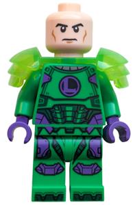 Lex Luthor Minifigure - Lex Luthor wearing bright green armor with shoulder pads - sh1007