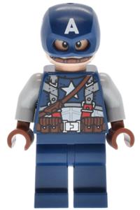 Captain America Minifigure - Captain America wearing a dark blue suit with a strap - sh1011