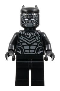 Black Panther Minifigure - Black Panther wearing dark bluish gray armor - sh1019