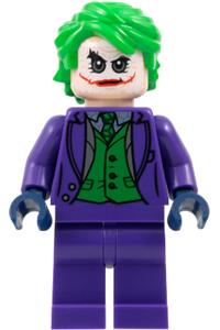 The Joker Minifigure - The Joker wearing a dark purple suit with a green vest and bright green hair - sh1022