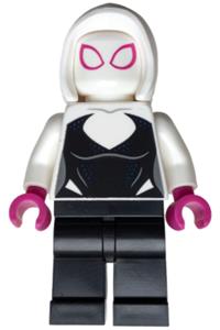 Ghost-Spider/ Spider-Gwen - Ghost-Spider with black legs, white basic smooth hood, and magenta hands - sh1030