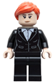 Pepper Potts wearing a black suit with a reddish orange ponytail - sh1039
