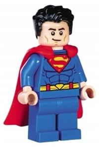 Superman Minifigure - Superman in a blue suit with a rubber cape - sh1055