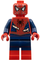 Spider-Man with dark blue arms and legs, red boots, silver webbing, and light nougat costume tears - sh1057