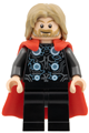 Thor with flexible rubber cape, dark tan tousled hair, and black legs - sh1069