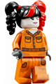 Harley Quinn wearing a prison jumpsuit with side pockets, pigtails, and roller skates - sh1080
