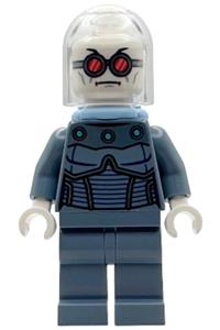 Mr. Freeze Minifigure - Mr. Freeze wearing a sand blue outfit with bright light blue air tanks - sh1082