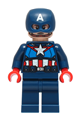 Captain America wearing a dark blue suit with dark blue belt, red hands, and helmet - sh1093