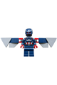 Captain America (Sam Wilson) wearing a dark blue suit with dark blue plain legs and a backpack with wings - sh1096