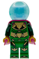 Mysterio with a white skull head, satin trans-light blue helmet, and rubber cape - sh1101