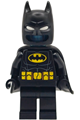 Batman Batsuit with black suit, yellow belt, medium nougat details, cowl with white eyes, flexible rubber cape, and trans-light blue head - sh1115