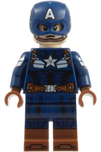 Captain America Minifigure - Captain America with a dark blue suit and printed arms - sh1128