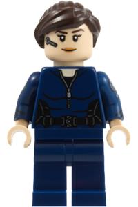 Maria Hill Minifigure - Maria Hill with a dark blue suit and printed arms - sh1129