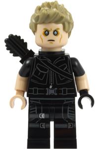 Hawkeye Minifigure - Hawkeye wearing a black suit and carrying a quiver - sh1130