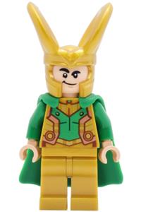 Loki Minifigure - Loki wearing pearl gold armor with a flexible rubber cape - sh1146
