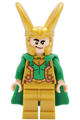 Loki wearing pearl gold armor with a flexible rubber cape - sh1146