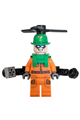 The Riddler in an orange prison jumpsuit with side pockets and a helicopter backpack - sh1150