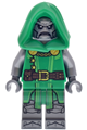 Dr. Doom wearing a green hood with flat silver arms and flat silver legs - sh1154
