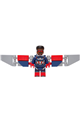 Captain America (Sam Wilson) wearing a dark blue suit with dark blue printed legs and red boots, plus a backpack and wings - sh1162