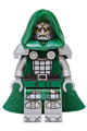 Dr. Doom with a dark green hood and cape, flat silver plain arms and printed legs - sh1163