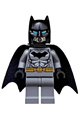 Batman with dark bluish gray suit, gold belt, black hands, spongy cape, scuba mask head - sh162