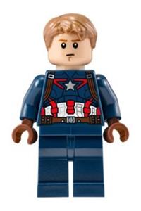 Captain America Minifigure - Captain America with detailed suit and dark orange eyebrows - sh184